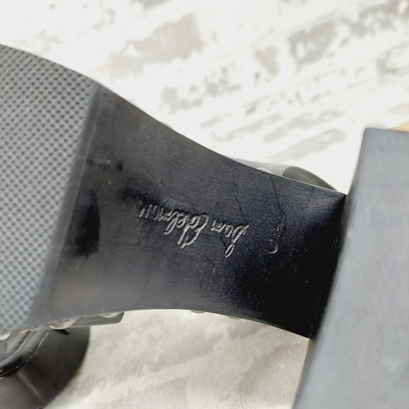 New Sam Edelman Rosalind Black Leather Platform Heeled Sandals T203 - Picture 9 of 11